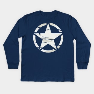 WW2 us army logo (shabby) Kids Long Sleeve T-Shirt